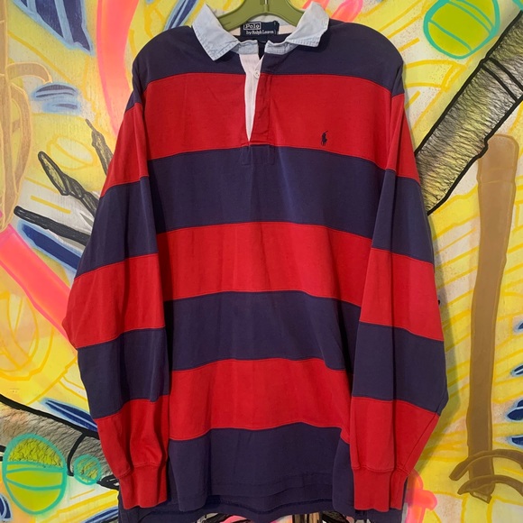 Polo Ralph Lauren Other - Vintage Polo Ralph Lauren Striped Rugby Sz L